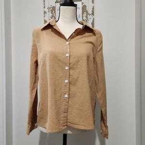 Linen blend shirt/jacket sz med beige